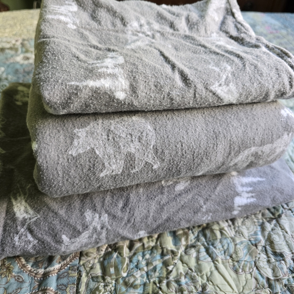 HD Designs Woodland Animals Cotton Flannel 3-Piece Sheet Set Size Twin